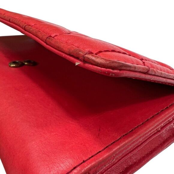 Fossil Logan Quilted Leather Flap Wallet in Cherry Red - Picture 9 of 10